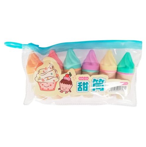 Set mini destacadores vaso helado 6 colores kawaii