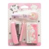 Set corchetera + corrector de cinta rosado kawaii