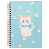 Libreta celeste gatito con flores 15x21cm kawaii