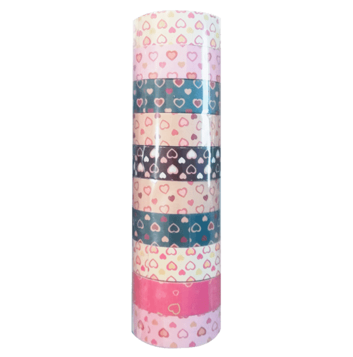 Set 10 rollos washi tape corazones